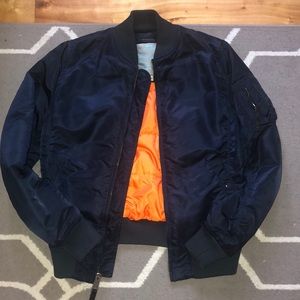 Navy blue Alpha Industries M-1 bomber